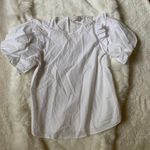 Loft Drama Queen White Puff Sleeve Blouse Photo 3