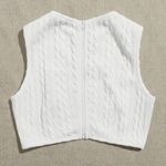 SheIn White Sweater Knit Crop Top Photo 1