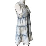 Entro  Acid Washed Sleeveless Tiered Babydoll Denim Dress Photo 7