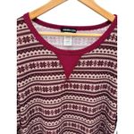 Heimish USA Fair Isle Thermal Top 2XL Burgundy Pink Long Sleeve Knit Shirt NWOT Red Size XXL Photo 1