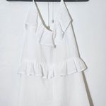 Blue Blush  White Ruffled Halter Romper Size Medium White Short Romper Photo 2