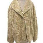FAUX FUR SATIN LINED DRESSY OVERCOAT FOR ANY FORMAL OCCASION by VENEZIA Tan Size 24 Photo 1