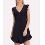 Intermix  Women's Silk Polka Dot Dress Blue Red Size‎ Small Photo 11
