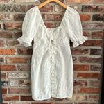 Sabo Skirt Sabo Amoura White Lace Up Puff Sleeve Mini Dress, M Photo 2