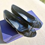Stuart Weitzman  One Day Pump, Peep-Toe Wedge Shoes Black Size 8M In Original Box Photo 0