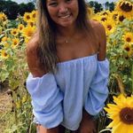 Bleuh Ciel Off Shoulder Ruffled Stripped Top Photo 0