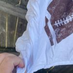 LOVE FOOTBALL GRAPHIC RUCHED TEE White Size 2X Photo 2