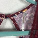 Free People Sweet Talker Lace Mini Dress Size XS Burgundy Floral 90s Grunge Boho Photo 4