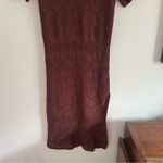 Free People  FP Beach Crochet Knit Eyelet Sweater Dress Maxi in Brown Photo 5