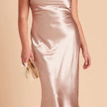 Birdy Grey ‎ Lisa Shiny Satin Cowl Neck Sleeveless Midi Dress in Taupe Sz L NEW Photo 0