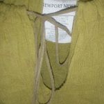 Newport News  1X Cotton Short Sleeved Mustard Drawstring Neck Peasant Crop Top Photo 6