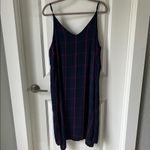 Rails NWOT!  Suki Tartan Navy and Red V-Neck Midi Slip Dress Photo 3