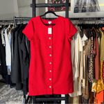 J.Crew Factory Tweed Dress with Jewel Buttons in Classic Cardinal New $128 Red Size 10 Photo 2