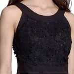 Anthropologie  Postmark Oleander Black Appliqué Lace floral Linen sheath dress 10 Photo 2