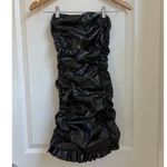 Femme Luxe Womens Black Ruffle Strapless‎ Bodycon Mini Dress Photo 3