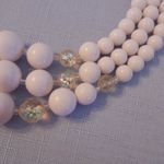 Amazing Multi Strand Necklace Signed Japan White & AB Beads Photo 1