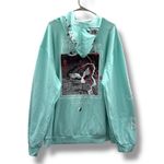 Fresh Laundry Tokyo Graphic Hoodie‎ Women’s Size 3X Teal Pullover Streetwear Blue Photo 3