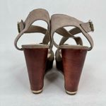 Steve Madden Showntel Platform Wedge Sandal Strappy Suede Neutral Tan Size 9M Photo 5