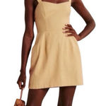Abercrombie & Fitch Butter Yellow Mini Dress Sleeveless Pockets Size L Cotton Photo 0