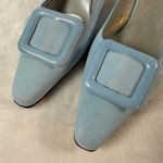 Saks 5th Avenue Saks Fifth Avenue Baby Blue Suede Heels‎ Slides 9.5 Leather Made in Italy Photo 7