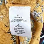 Patrons of Peace  Mustard Yellow Boho Floral Kimono Shawl Cover-Up Top Size Small Photo 7