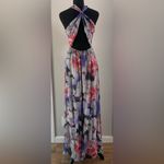 Charlie Jade $298 EUC Purple Red Floral Silk Dress XS Photo 3