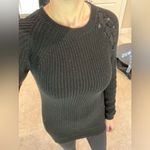 Lulus New Stretch Black Knit Sweater Lace Up Photo 9