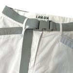 I am gia I.AM.GIA | Small | Halo Pant White Silver Reflective Cargo Parachute Jogger Photo 5