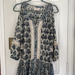 Miss June bohemian mirror detail block print mini dress Blue Size M Photo 2