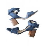 Sole Society Jordenya Women's Sandals Size 8.5M Denim Ankle Strap Fringe Blue Photo 1