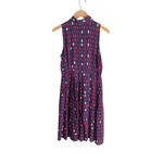 Anthropologie 11.1 Tylho Brynn Dress Navy Red Abstract Tile Print Photo 2