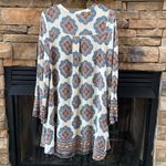 En Crême En Creme size Small boho spring summer dress medallion print cream blue mini Photo 4