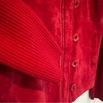 Tehama Nancy Haley Suede Ribbed Knit Sleeves Jacket Women's Medium‎ Fuchsia Pink Photo 4