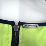 Elie Tahari Women's Sleeveless Lace Sheath Dress Navy Blue neon Green Size 0 Photo 3