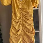 Forever 21  Golden Yellow Ruched Mini Dress Photo 3