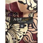 ABS Collection 100% Silk Floral Smocked Waist Dress Size 8 Purple Photo 1