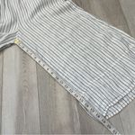 Flax  Striped Pants linen wide leg crop womens White (xsmall) natural casual Photo 5