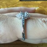 Genuine Aquamarine Blue Diamond Sterling Silver Ring Size 8.75 Photo 2