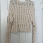 American Eagle cream open knit cropped sweater Photo 1
