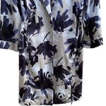 Nic+Zoe Inky Flowers Satin Crepe Single-Button Long Jacket, Adjustable Waist Photo 5