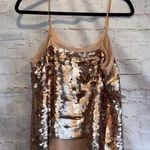 Moulinette Soeurs  Camisole Anthropologie Pink/Rose Gold Sequin Spaghetti Strap 8 Photo 4