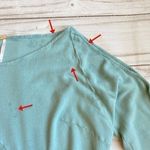 Free People Clear Skies Turquoise Blue Asymmetrical Long Sleeve Tunic Dress Sz L Photo 7