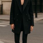 EXPRESS Black Bouclé Wool-Blend Double-Breasted Coat – Women’s Size M Photo 0