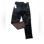 7 For All Mankind NWT HW Cropped Straight 30 Brown w/Coated Black 2-Toned Pants Photo 2