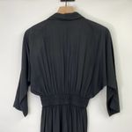 Vintage 90s Jumpsuit Black Wrap Front Dolman Long Sleeve Gold Hardware Womens XS Photo 6