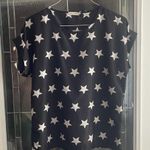 Liva Girl Funky Blue and White Star Print Streetwear Festival Top Large Photo 0