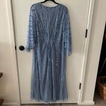 Mac Duggal  Beaded Kimono Sleeve V-Neck Dress Periwinkle 14 NWT Black Tie Formal Photo 4