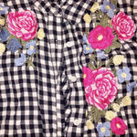 Como vintage  large gingham floral flannel top Photo 5