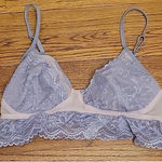 Pink & Gray Lace & Mesh Adjustable‎ Festival Party Feminine Bra Top Photo 0