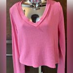 Free People NWOT We The Free Pink Crop Top with Long Sleeves, XL Photo 3